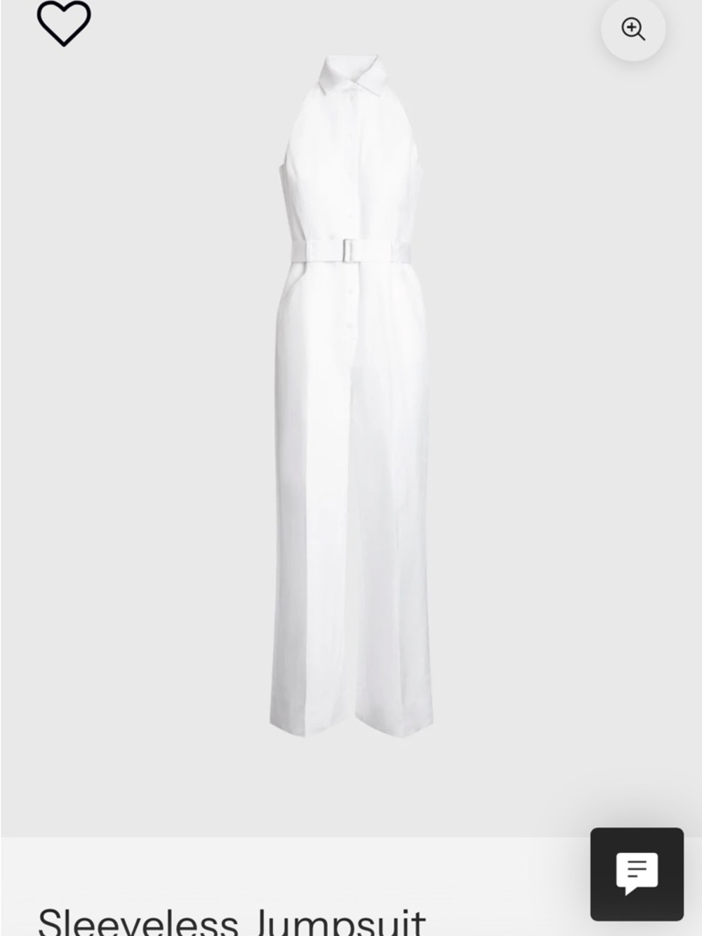 Club Monaco Sleeveless White Belted Jumpsuit